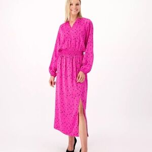 Candace Cameron Bure Pink Star Print Maxi Dress NWOT